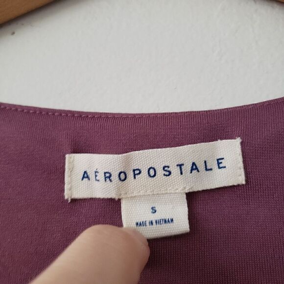 Aeropostale Purple Floral Crop Top S - Picture 4 of 6